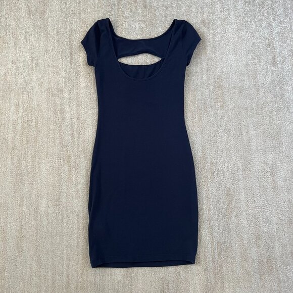 Guess Blue Cotton Cutout Bodycon Cocktail Mini Dress XS - Picture 4 of 9